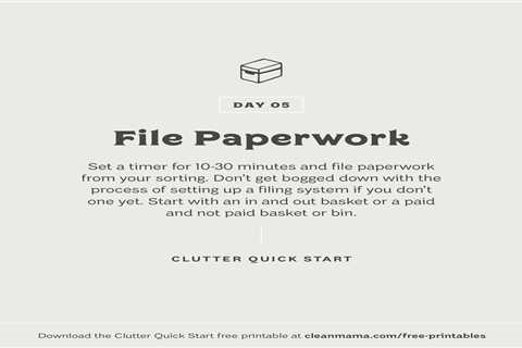 Declutter Quick Start – Day 5 – File Paperwork