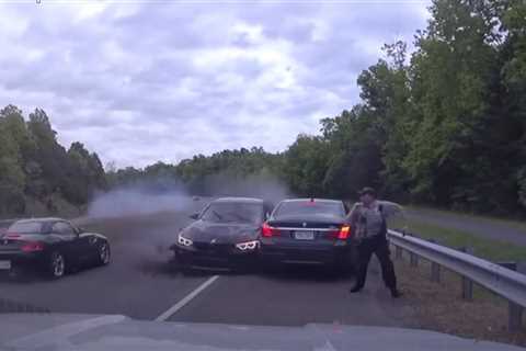 Watch as teen driver doing over 120 mph nearly takes out a cop