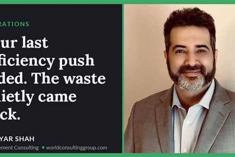 Your last efficiency push faded. The waste quietly came back.