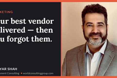 Your best vendor delivered — then you forgot them.